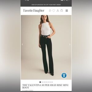 Favorite Daughter Valentina Super High Rise Mini Boot, Black Jeans